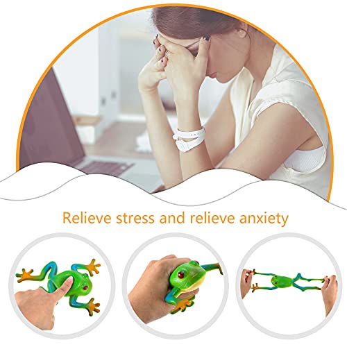 Chalyna 3Pc Frog Dinosaur Figurines - Realistic Soft Stretchy Stress Relief Toys (Frog Style) #TOP1