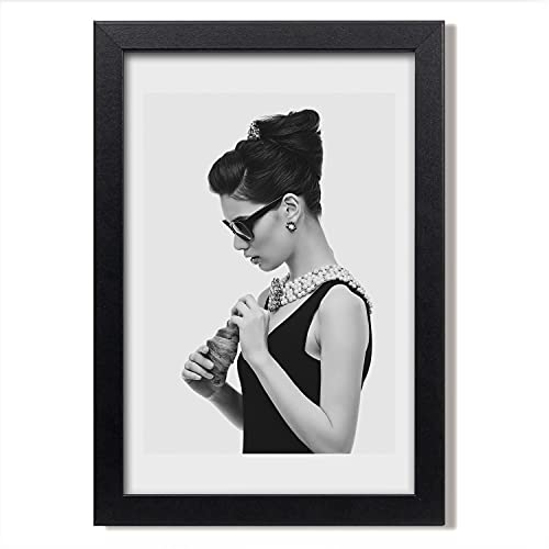 Cadre MDF 20x30 cm Tulup avec peinture d'une femme à lunettes pour affiche et photo