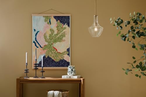 Kichler Everly 1-Light Bell Pendant Light Fixture with Clear Seeded Glass in Brushed Natural Brass for Kitchen Island, Dining Room, or Home Bar (15.25" x 10.5"), 42141NBRCS by Kichler - Image 2