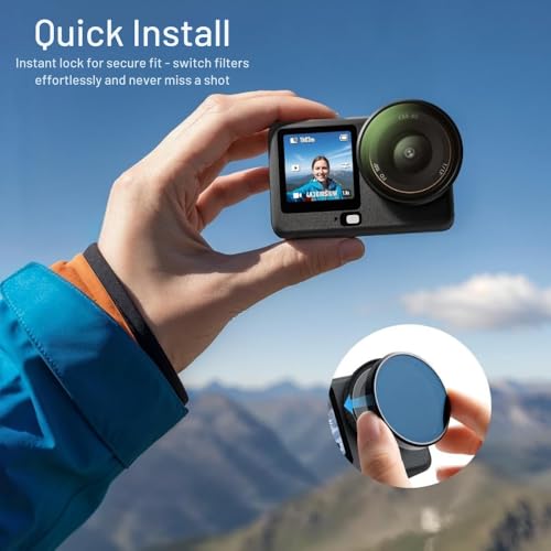 Image of Yantralay CPL ND Filter Kit for D JI Os mo Action 6 | ND8 ND16 ND32 Polarizing Filters with HD Optical Glass | Snap-On Camera Lens Filters | Action 6 Accessories