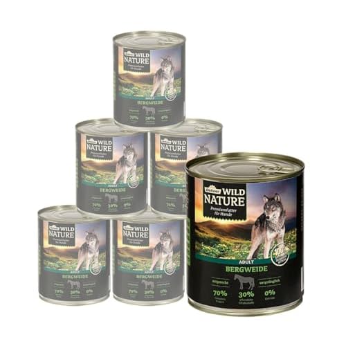 Dehner Wild Nature Hundefutter Adult, Bergweide, 6 x 800 g (4.8 kg)