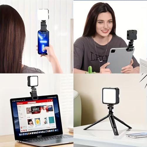 Image of Selfie Light for Mobile - Dimmable 3000-9900K Ring Light for Phone, Rechargeable LED Camera Light for Video Shooting, Laptop Light for Video Conferences (White, Warm Light)