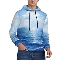 Soft Material: Our Mens Fashion Blue Ocean Sea Hoodies Made From Polyester, Ultra Soft, Lightweight , Comfortable To Your Skin, Suit For Daily Wear Or Workout Which Is A Perfect Choice For A Quick And Casual Look. Product Performance: Our Mens Fashio...