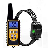 Shock Collar for Dogs Rainproof and Rechargeable Dog Training Collar Beep 1-99 Levels Vibration and Shock Collar for Large Dogs and Small Dogs 1500ft Dog Shock Collar with Remote Tracking Light
