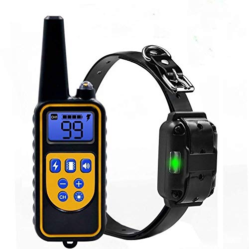 Shock Collar for Dogs Rainproof and Rechargeable Dog Training Collar Beep 1-99 Levels Vibration and Shock Collar for Large Dogs and Small Dogs 1500ft Dog Shock Collar with Remote Tracking Light