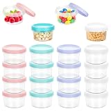 16 Piezas Recipientes de Plástico Alimento,200ML,Recipiente para Pequeñas,Contenedores Herméticos,Almacenamiento de alimentos,Envases para Alimentos,Apto para cocina,armarios,microondas y frigorífico