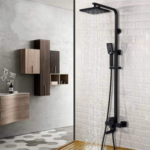 Robinetterie de douche noire mate pour créer une ambiance spa moderne et zen