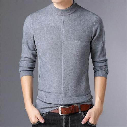 Mens Pullovers Long Sleeved O Neck Plaid Classics Solid Color Sweaters Business Handsome Men Clothing3