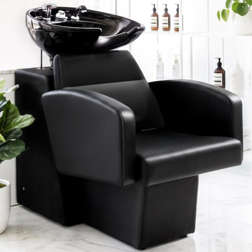 Shampoo Station Chair with Large Ceramic Bowl