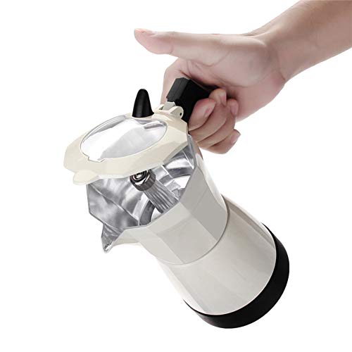 Olla Eléctrica De Aluminio Moka, Cafetera Para Espresso En La Estufa, Cafetera Italiana, Cafetera Clásica, Cafetera De Estufa, Cafetera Exprés Cafetera Espresso Máquina Para Casa Oficina (300ML)