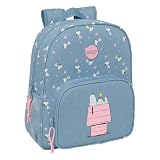 Safta | Mochila Escolar Junior Snoopy Adaptable a Carro (Sin Carro),Medidas 32x12x38 cm