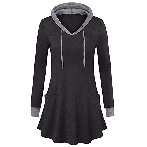 Preisvergleich Produktbild Frauen Pullover Blusen Hemd Sweatshirt Sleepwear Casual Shirt Stricken Sweater Oberteile Strickpullover Damen Tops Outwear Coat Jacket Pulli Womens Bluse Kleid Strickwaren Oberteil(Schwarz / C,L)