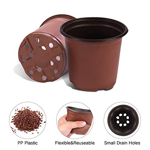 Plastic Plants Nursery Pot,100 Packs 6 Inches Plastic Plant Nursery Pots With 50 Pcs Plant Labels, Seed Starting Pot Flower Plant Container For Succulents, Seedlings, Cuttings, Transplanting #TOP1