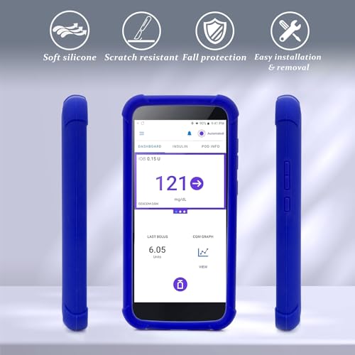 Omnipod-5-Silikon-Schutzhülle, Stoßfeste Omnipod 5 PDM Hülle mit Airtag zum Schutz Ihres Omnipod 5 Pod Tasche Case Empfängers von YOUSHARES (Blau)
