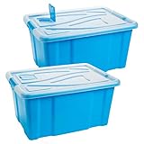 ✔️DEZENT: Die Boxen und Deckel sind transparent und haben königsblaue Clip-Verschlüsse.