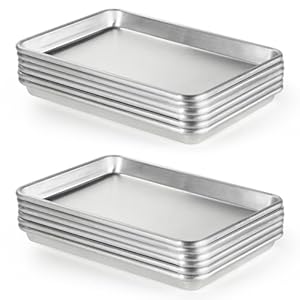 CURTA 12 Pack Aluminum Sheet Pan, NSF Listed Half Size 13 x 9 inch Commercial Bakery Cake Bun Pan, Baking Tray