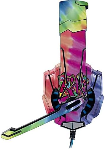 Skinit Decal Skin Compatible with BENGOO G9000 Gaming Headset - Liquid Blue Tie Dye Peace & Love Design
