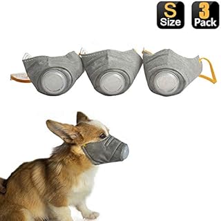Yeebline Dog Respirator Mask, 3-Pack Adjustable Breathable Dog Protective Muzzle Pet Mouth Cover Mask to Protect Pets from Automobile Exhaust, Pollen, Fog, Dust, Secondhand Smoke (S)