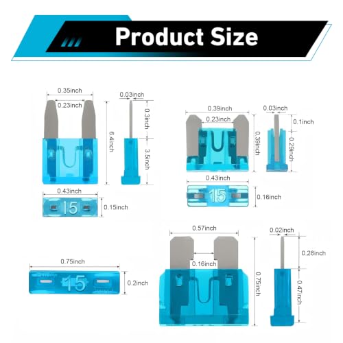 Yiwview Car Fuses Assortment Kit, Standard & Mini & Low Profile Blade Fuses Automotive with Puller, Replacement Fuses for Car Truck SUV Boat RV (300PCS, 2A-40A) by Yiwview - Used condition - Image 2
