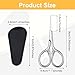 Stainless Steel Small Scissors With Textured Handle, Small Scissors For Grooming, 3.5inch Multi-Purpose Vintage Beauty Grooming Kit For Facial Hair, Eyebrows, Eyelashes, Nose, PU Leather Case
