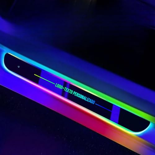 Luces LED para umbral de Puerta de Coche con Logo/Texto,Luz de Pedales de Bienvenida Personalizada para Coche,(USB Cargable Sensor de Auto),Regalo para Hombres Mujeres