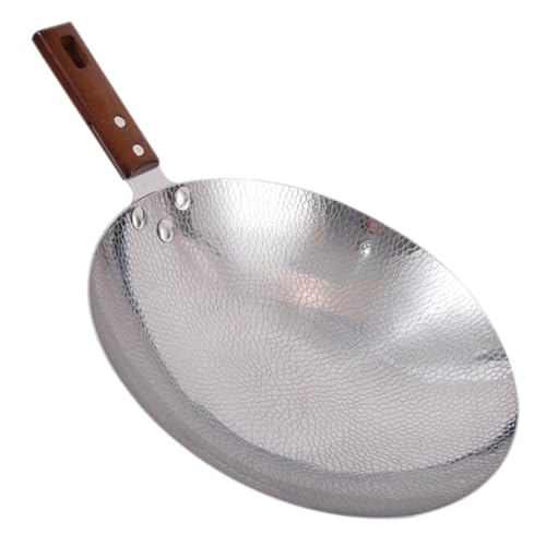 Wok de acero inoxidable Cabilock 22 cm con mango de madera miniatura 1