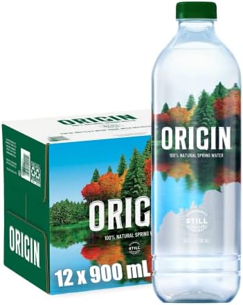 ORIGIN, 100% Natural Spring Water, 900 mL, Recycled Plastic Bottle, 12 Pack