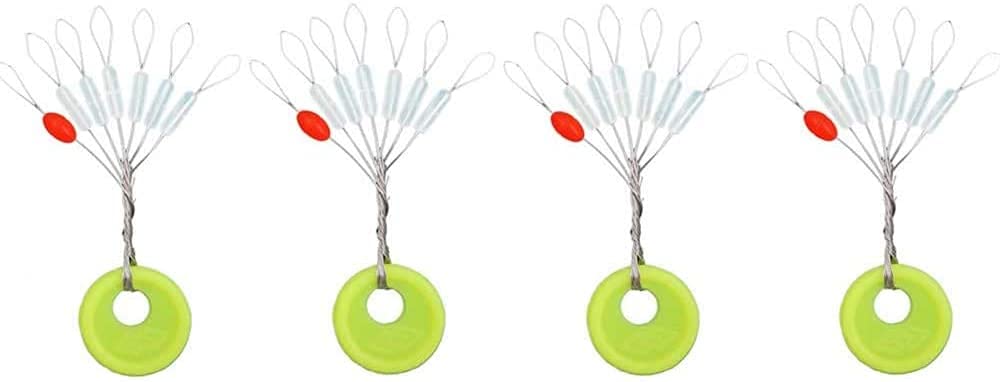 Milepetus 7 in 1 Fishing Bobber Stopper,Soft Silicone Transparent Float Sinker Stops,100Pcs Rubber Oval Cylinder Float Stop Stoppers