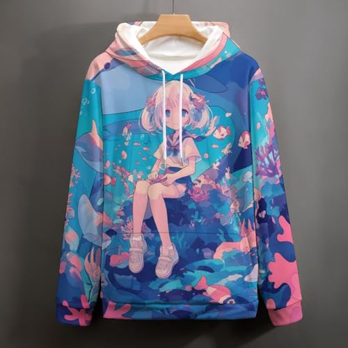 Sweat à capuche requin rose pullover chaud et coupe-vent unisexe taille S - 5