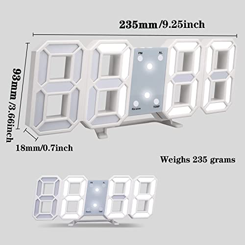 Yijuangfa Led Digital Clock Desk Alarm Clock Wall Clock Compact Electronic Clocks Kitchen Clock Brightness Adjustment,Year/Month/Day Temperature Display Night Lamp For Office Table Bedroom Nightstand #TOP4