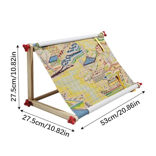 Cerceau de broderie portable support de table bois réglable - 3