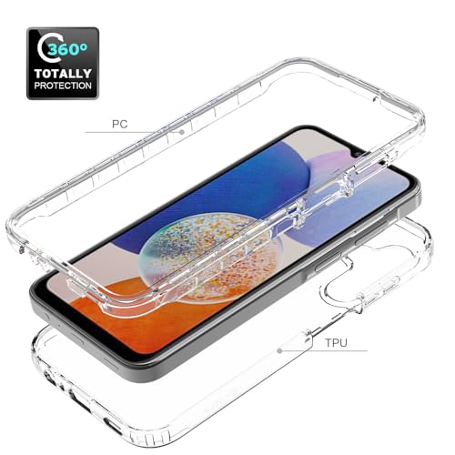 Eilkmcre for Samsung Galaxy A15 5G Case, Samsung A15 4G/5G Phone Case with Built-in Screen Protector Clear Slim Back Cover Shockproof Rugged Heavy Duty Bumper Full Body Protective Case, Clear