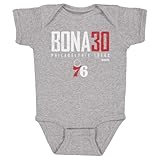 500 LEVEL Adem Bona Philadelphia 76ers One-Piece Infant Bodysuit - Adem Bona Philadelphia 76ers Elite WHT (Heather Gray, 6M)