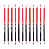 PLCPDM 12Pcs/set Pre-Sharpened Pencil Double Ended Colored Erasable Pencil For Checking Redness & Blue Pencil Checking Pencils, as described