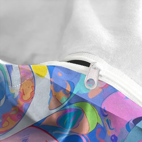 Literie enfant multicolore avec housse de couette double et impression 3D nette - 8
