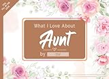 What I Love About Aunt: Fill in The Blank Book Gift Journal for Aunt, Things I Love About You Book for Aunt Birthday, Mothers day Gifts Or Just To Show Aunt You Love Her!