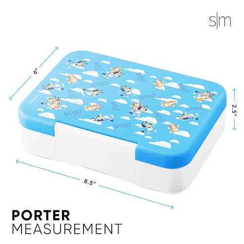 Image of Simple Modern Bluey Bento Lunch Box for Kids | BPA Free, Leakproof, Dishwasher Safe | Lunch Container for Boys, Girls, Toddlers | Porter Collection | 5 Compartments | Bluey Sky