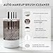ÉCLAT Electric Makeup Brush Cleaner Machine, Deep Cleans Residue on Sponge & Powder Puffs, Cosmetic Tool Cleaner, No Batteries Needed, Quick & Efficient Spinning Washer for Travel & Home Use (White)
