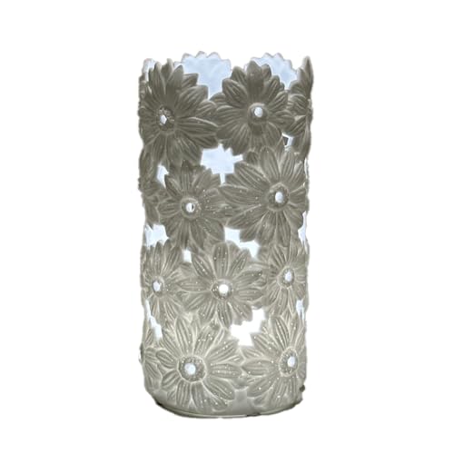 Image of StoreCORE Rechargeable Table Lamp - Touch Control Dimmable Cordless Bedside Lamp USB-C Battery Operated 10hr Porcelain (Daisy)