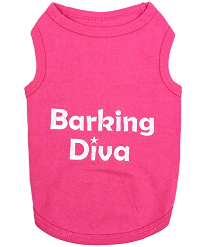Parisian-Pet-Dog-Cat-Clothes-Tee-Shirts-Embroidered-T-Shirt-Barking-Diva-M