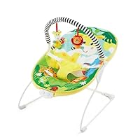 LADIDA Baby Bouncer, Bright and Colourful Safari Theme, Soothing Music and Vibration to Relax and Entertain Baby