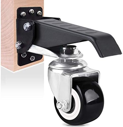 SOLEJAZZ Workbench Caster kit 660 LBS Heavy Duty Retractable Casters Workbench Wheels All Steel Construction Urethane, Bonus Install Template, 4 Pack