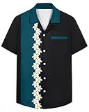 SEAOYOZO Mens Bowling Shirts 50s Button Up Short Sleeve Hawaiian Shirts Summer Beach Holiday Casual Camp Aloha...