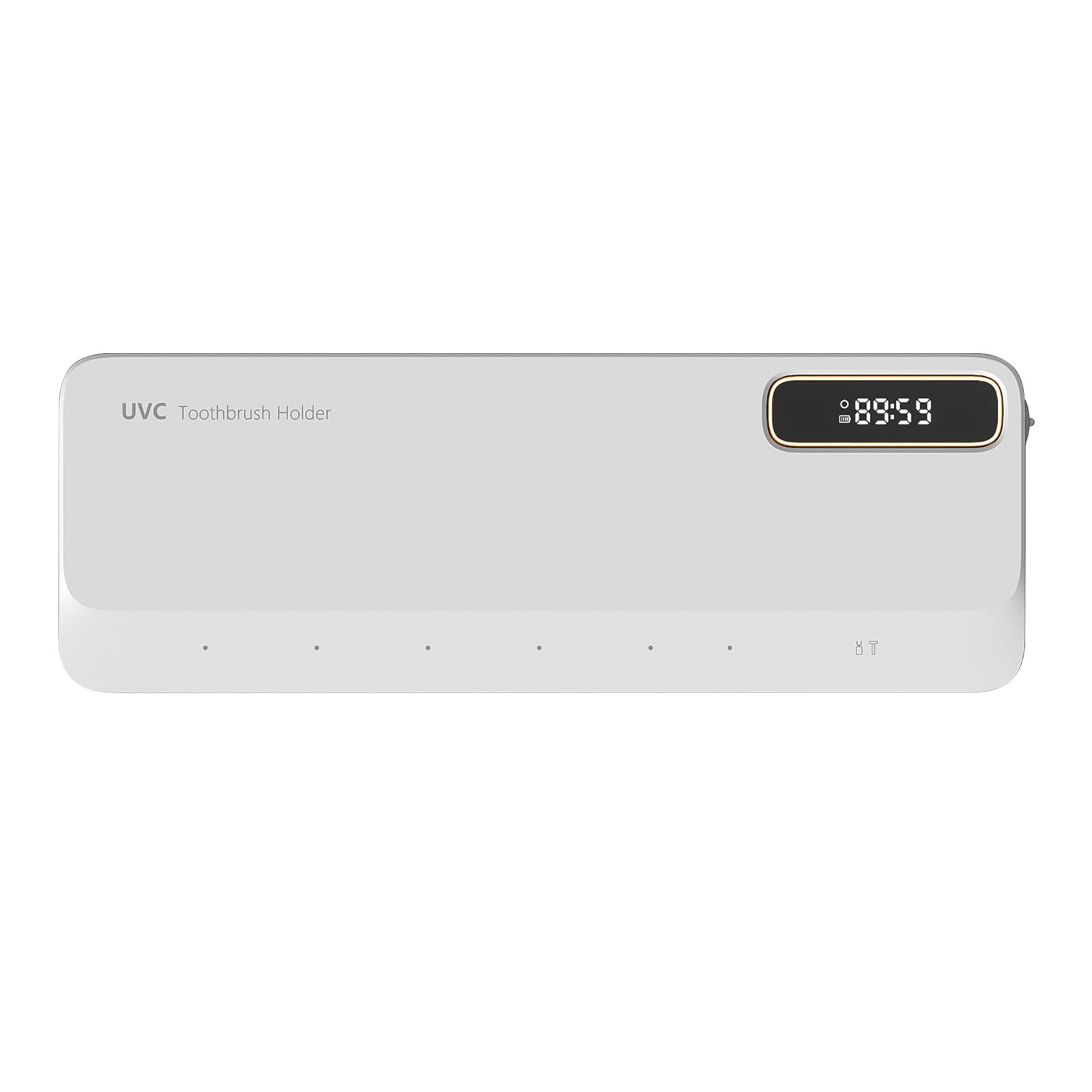 Porta Spazzolini Bagno UV, Portaspazzolino Parete, Sterilizzatore Portaspazzolino UV, Ricaricabile USB, 2000 Mah Batterie, 5+1+1 Toothbrush Slot, per i Bagni Delle Famiglie (bianco)