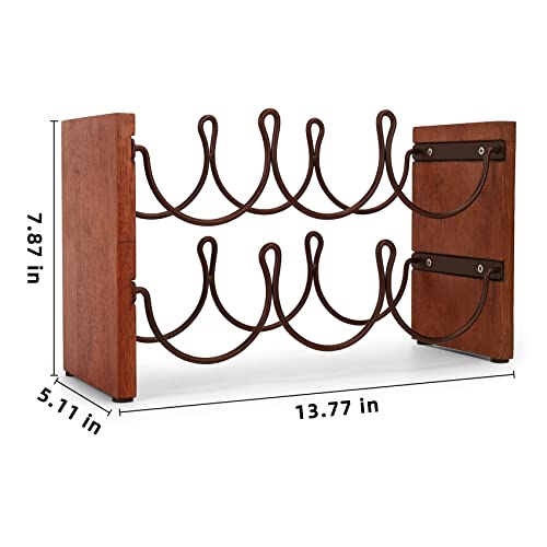 Gearroot Countertop Wine Rack, 6 Bottles Wine Holder Organizer Freestanding Wine Rack For Tabletop Kitchen Bar Dining Room Living Room #TOP1