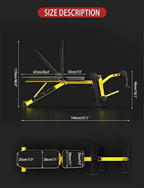 Utility Weight Bench with Leg Extension - Multi-Position Adjustable Bench for Strength Training, Dumbbell Exercise and Ab Workouts