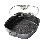 STONELINE Servierpfanne Eckig 28 cm, Eckige Pfanne Induktion mit...