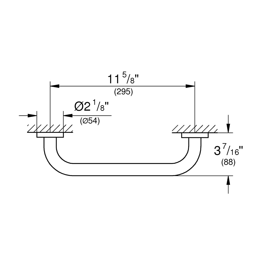 Grohe 40421001 Maniglione Vasca, Cromo, 349 Mm (Passo 295 Mm)
