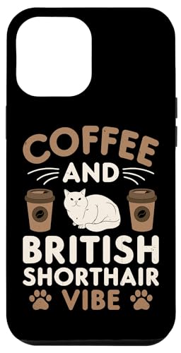 Carcasa para iPhone 12 Pro Max Cat Owner & Barista Motif - Coffee & British Shorthair Cat