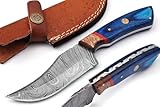 Viking Hunter Damascus Knives Custom Handmade Damascus Steel Hunting Knife's for Skinning Camping Outdoor- Fixed Blade Hunting Knifes With Sheath Belt Loop. (VK-HK-05)
